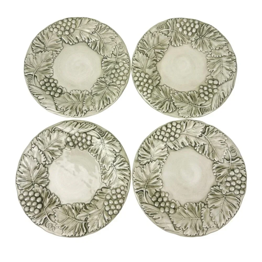 Williams Sonoma Napa Sage Italy Leaf Grape Dessert Bread Appetizer Plates 7